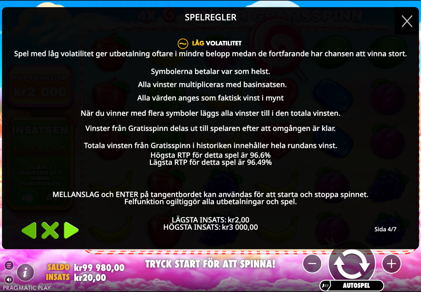 RTP-intervall i den öppnade demokonfigurationen